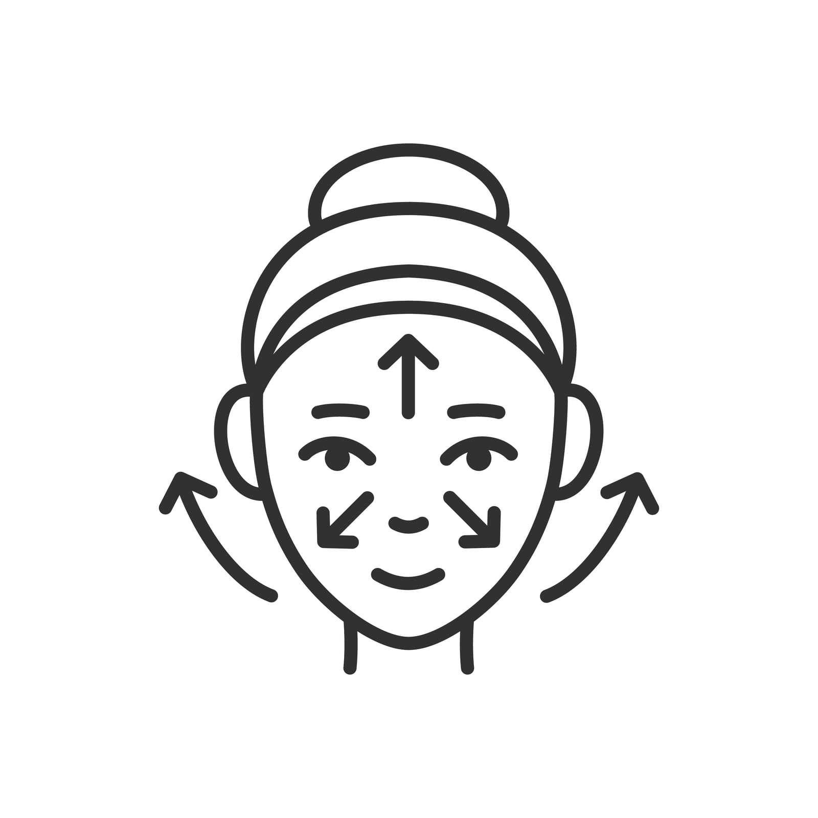 RF Microneedling | An illustration of anti-aging effects using arrow pointers.