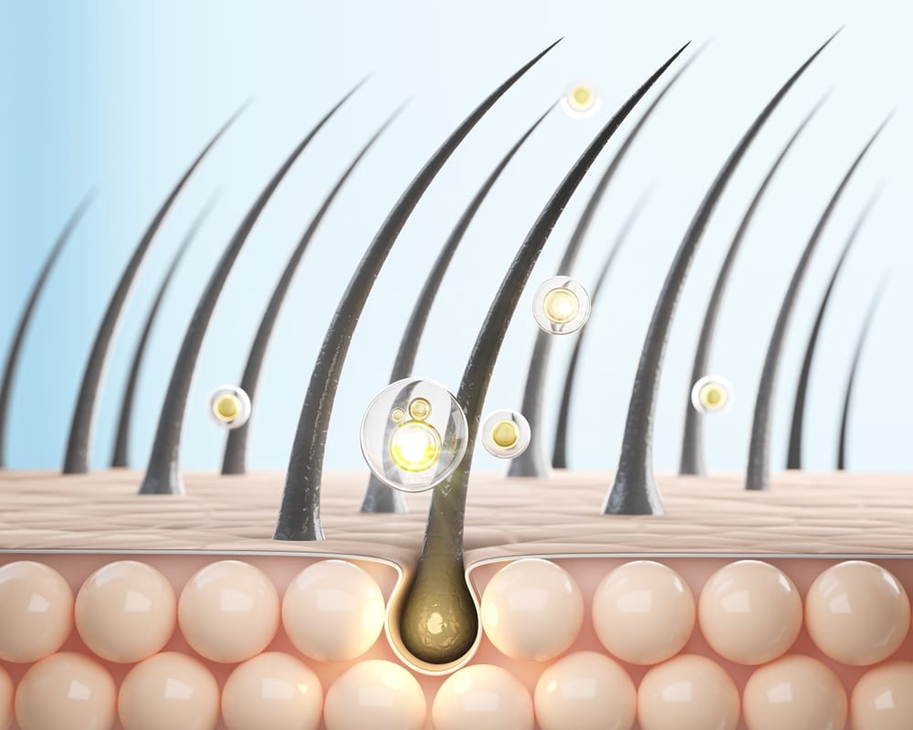 Exosome | Hair treatment and Hair care Concept with treatment serum.