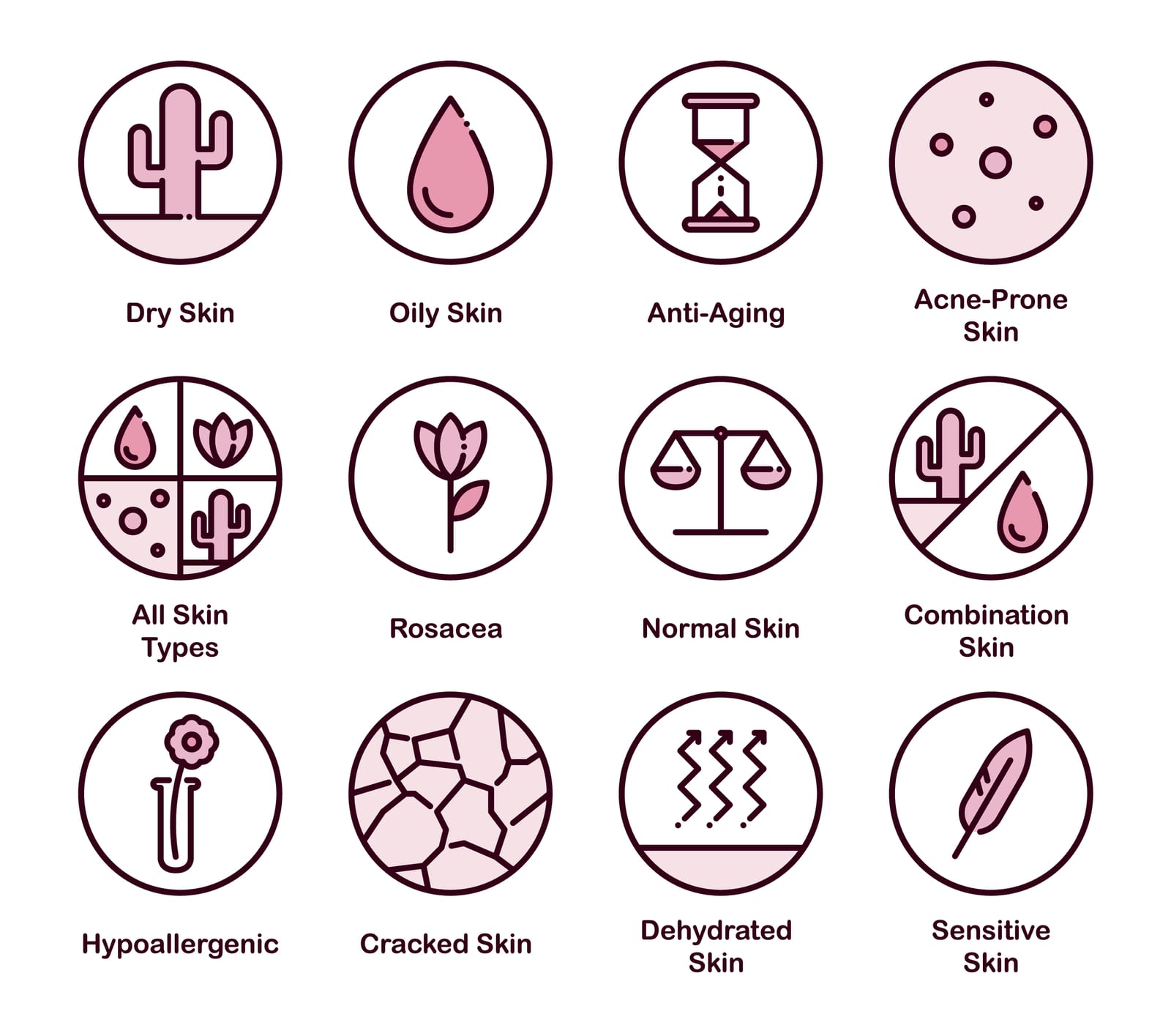 Skin Health | An infographic of different skin types.